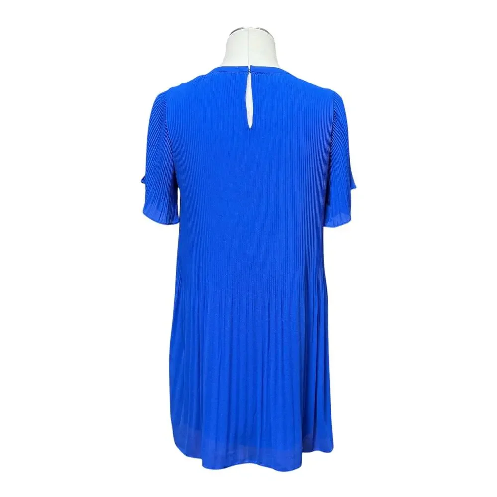 Habit Pleated Mini Dress Blue Medium